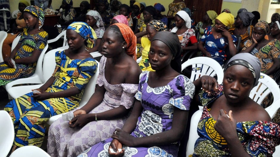 The 82 freed Chibok schoolgirls arrived in Nigeria's capital, May 7, 2017, as anxious families awaited for an official list of names hoping to be reunited.