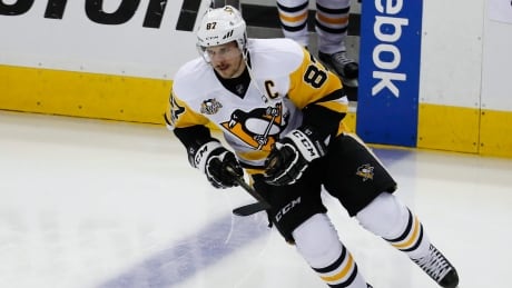Penguins centre Sidney Crosby missed Game 4 against Washington with a concussion, but was not removed from Game 6 on Monday despite a head-first slide into the boards. crosby-sidney-050617-620