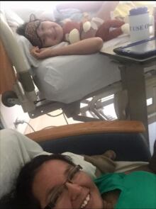 Erika Young in hospital