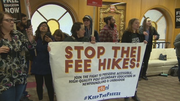 students protest at MUN