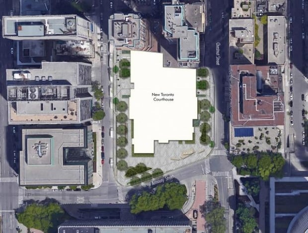 Aerial map New Toronto Courthouse