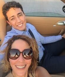 Amelle Liazoghli and son