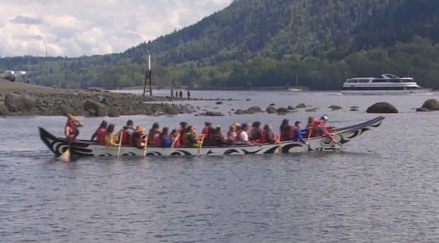 Tsleil-Waututh Nation Water Ceremony paddlers in boat
