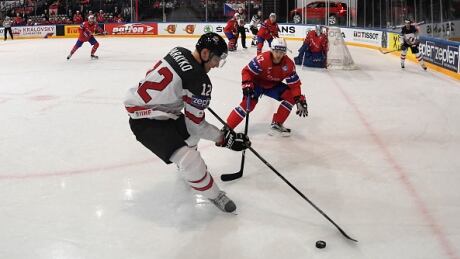 Canadian Colton Parayko (12) scored two goals and was named player of the game in his first appearance of the world hockey championships Monday. parayko-colton-051517