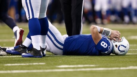 Matt Hasselbeck, seen here while with the Indianapolis Colts in 2015, has donated his brain to concussion research. hasselbeck-matt-051717