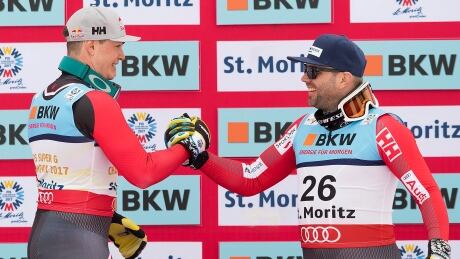 World champion Erik Guay, left, and bronze medallist Manny Osborne-Paradis, right, will headline Canada's alpine ski team for the 2017-18 season. Three months ago, Guay and Osborne-Paradis won wrold gold and bronze medals, respectively. guay-erik-051717