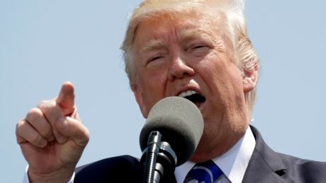 U.S. President Donald Trump speaks during the United States Coast Guard Academy Commencement Ceremony in New London, Connecticut U.S., May 17 2017. USA-TRUMP/COASTGUARD