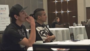 Tyrel Gnaille (right) and Jordan Apetagon