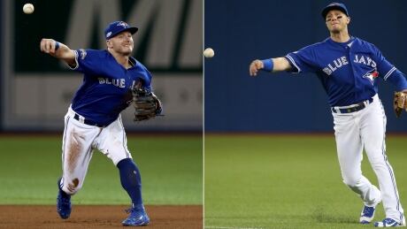 The Toronto Blue Jays confirmed on their Twitter account that third baseman Josh Donaldson, left, and shortstop Troy Tulowitzki will play for class-A Dunedin on Monday night in a rehab assignment. donaldson-tulowitzki-620