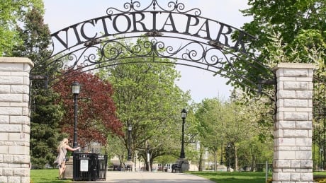 The entrance to Victoria Park in London, Ont., where supporters will gather on Friday for the Hijabs for Harmony event.
Victoria Park entrance London Ontario
