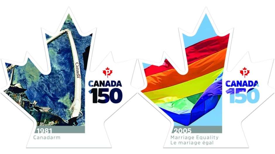 Canada 150 stamps - Canadarm and Marriage Equality