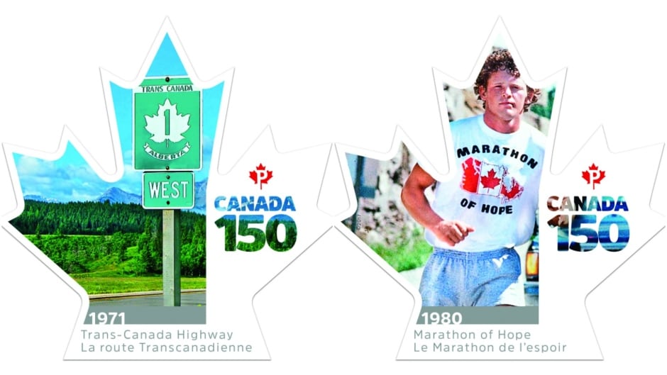 Canada 150 stamps - Trans-Canada Highway and Marathon of Hope