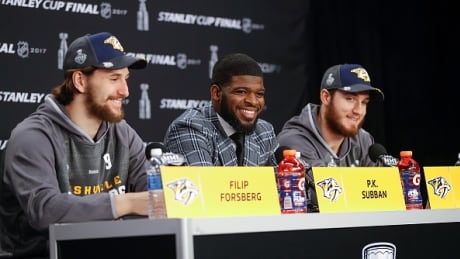 P.K. Subban, centre, has guaranteed fans that the Preds will win Game 3 in Nashville. subban-pk-060117