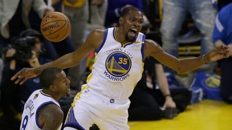 Kevin Durant scored 38 points as the Golden State Warriors defeated the Cleveland Cavaliers 113-90 in Game 1 of the NBA Finals. kevin-durant
