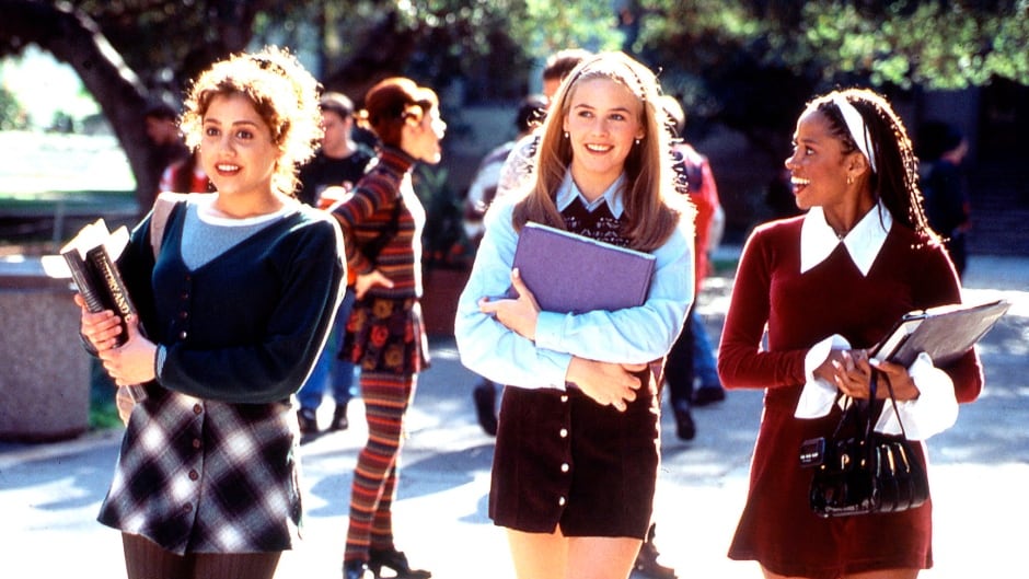 In this undated photo provided by Paramount Pictures, Brittany Murphy, left, Alicia Silverstone, center, and Stacey Dash, are seen during production of the 1995 movie "Clueless."