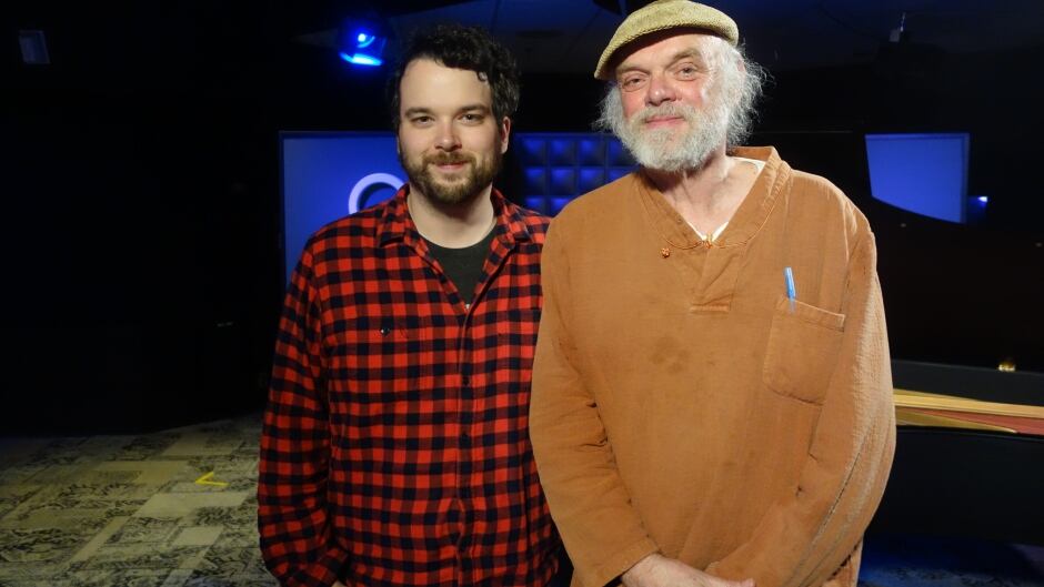 Haruki Marukami translator Ted Goosen (right) with q host Tom Power
