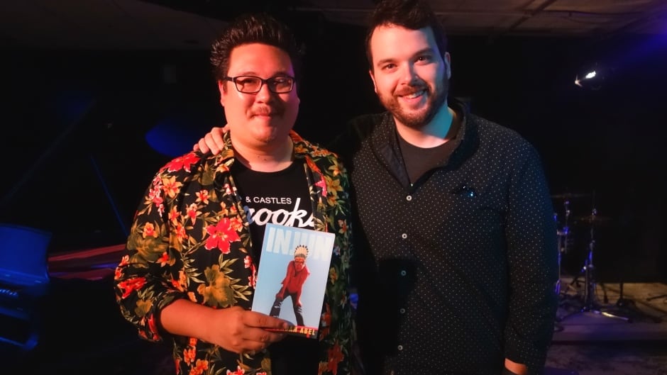 Griffin Poetry Prize winner Jordan Abel and Tom Power in the q studios in Toronto, Ont.