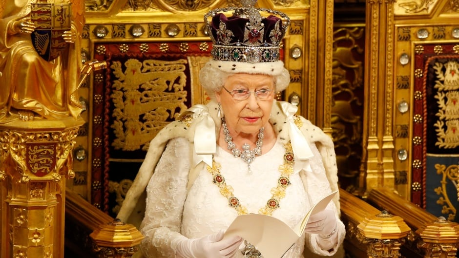 Queen Elizabeth reads the Queen's speech from the throne during State Opening of Parliament in the House of Lords at the Palace of Westminster on May 18, 2016.
