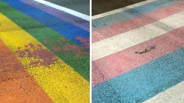 Pride crosswalk vandalized Lethbridge