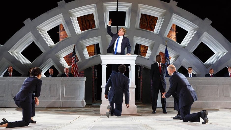 A New York Public Theatre production of Julius Caesar is stirring up controversy over its depiction of Donald Trump as the play's protagonist.
