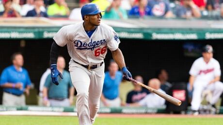 Dodgers outfielder Yasiel Puig was suspended one game after giving the finger to Indians fans following a home run on Tuesday. puig-yasiel-061417