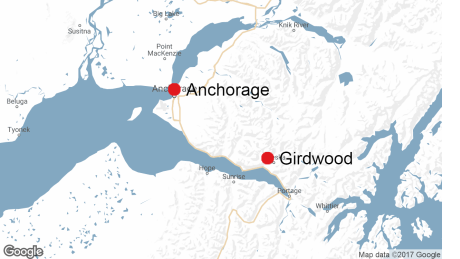 The Alaska Dispatch News reports that the teenager, whose identify has not been released, was a participant in the juniors division of the Robert Spurr Memorial Hill Climb race between Anchorage and Girdwood. Anchorage Girdwood Alaska map