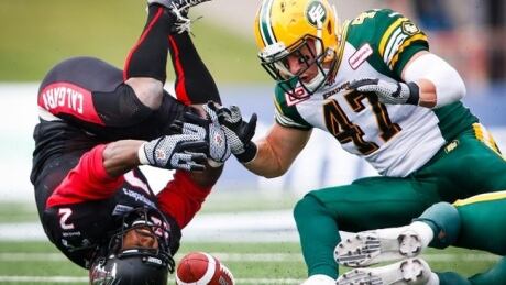 JC Sherritt gestures after a play against the Tiger-Cats in Hamilton in September. J.C. Sherritt.