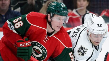Wild defenceman Erik Haula, left, reportedly will become the first, or one of the first, free-agent signings in Golden Knights history. Forward prospect Alex Tuch and a conditional draft pick are believed to be headed to Vegas. haula-erik-170227-1180