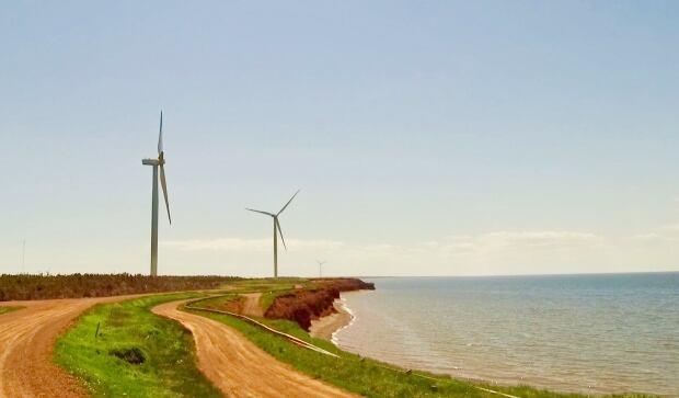The turbine on the left at WEICan's wind farm