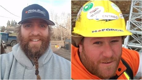 Jared Moffat, left, was working for Edmonton-based Forbes Bros. when a tower collapsed near the Avalon Peninsula community of Come by Chance. Tim McLean, right, also died at the scene. Jared Moffat & Tim McLean