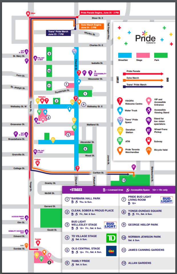 Pride Parade Routes