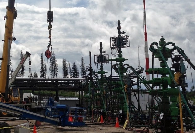 A fracking site near Grande Prairie Alberta