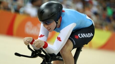 Canadian cyclist Allison Beveridge, seen above competing in Rio last summer, reached the top of the podium in the elite women's sprint at the Canadian road championships in Ottawa on Saturday. beveridge-allison-081616-620