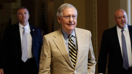 Senate Majority Leader Mitch McConnell of Ky. walks from his office on Capitol Hill in Washington, Monday, June 26, 2017. Senate Republicans unveil a revised health care bill in hopes of securing support from wavering GOP lawmakers, including one who calls the drive to whip his party's bill through the Senate this week "a little offensive." Congress Health Overhaul
