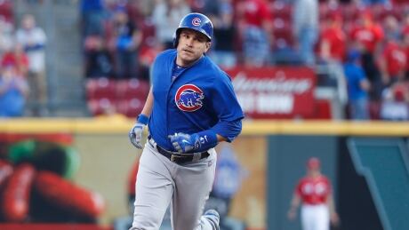 Chicago Cubs' Miguel Montero runs the bases after hitting a two-run home run off Cincinnati Reds relief pitcher Raisel Iglesias last October. montero-miguel-100216-620