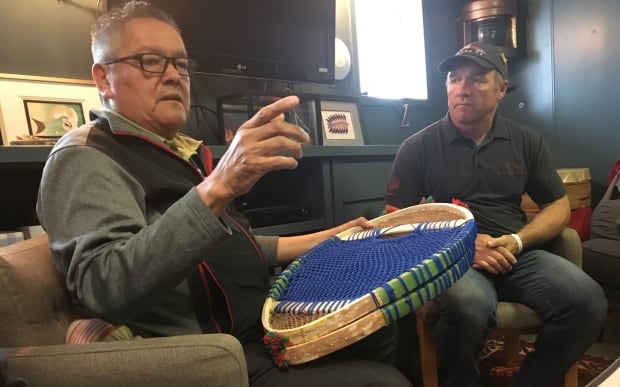Ekuanitshit Chief Jean Charles Petashue and expedition leader Geoff Green
