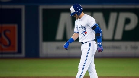 Josh Donaldson leaves the game injured against the Baltimore Orioles in April. The former MVP has struggled to produce since returning. BBA Orioles Blue Jays 20170413