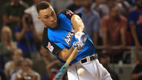 New York Yankees's Aaron Judge competes in the Home Run Derby at Marlins Park Monday. judge-aaron