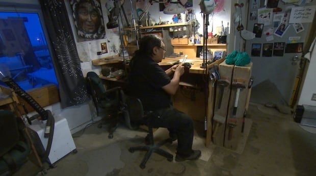 Mathew Nuqingaq in studio