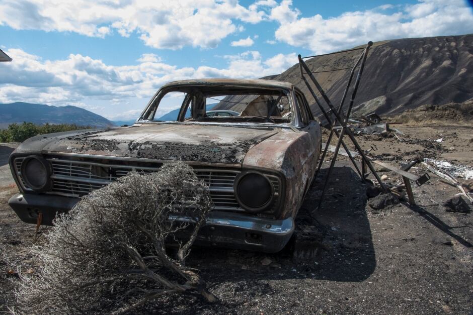 Burnt car Ashcroft wildfire