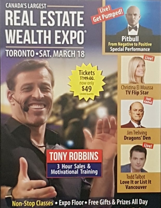 Real Estate Wealth Expo poster shot in Toronto subway