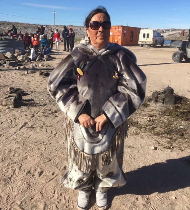 Sarah Takolik in her sealskin clothing