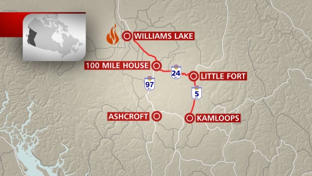 Williams Lake wildfire map