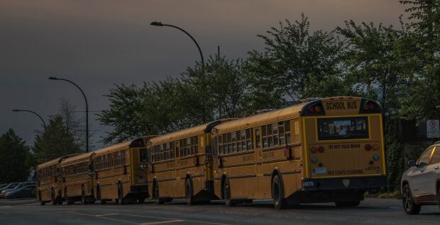 Williams Lake evacuation school buses