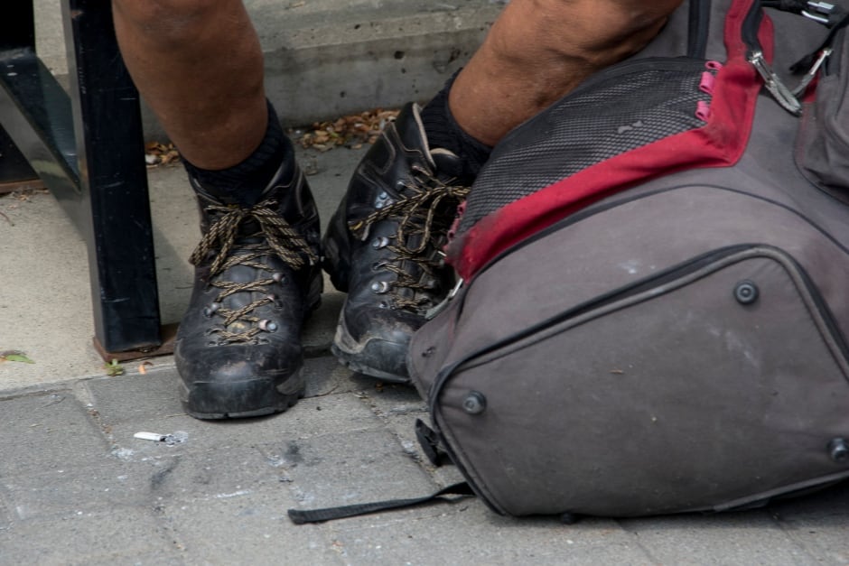 BC Wildfire Evacuee Boots RCMP officer hitch-hiker