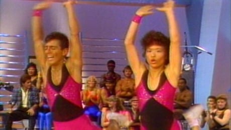 Two competitors compete at an aerobics championship at Oakridge Mall in Vancouver in 1987. The sport was wildly popular at the time. aerobics