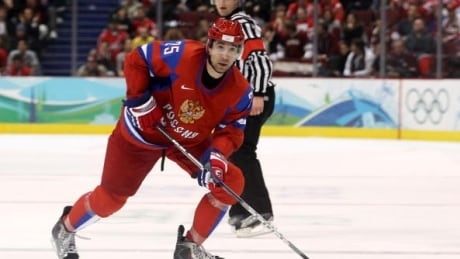 Russian Danis Zaripov, pictured here at the 2010 Olympics, was suspended by the KHL for doping until May 2019. zaripov-danis-072517