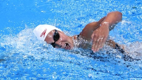 Sydney Pickrem of Canada, pictured here earlier in the event, won bronze in the women's 400-metre individual medley on Sunday. pickrem-sydney