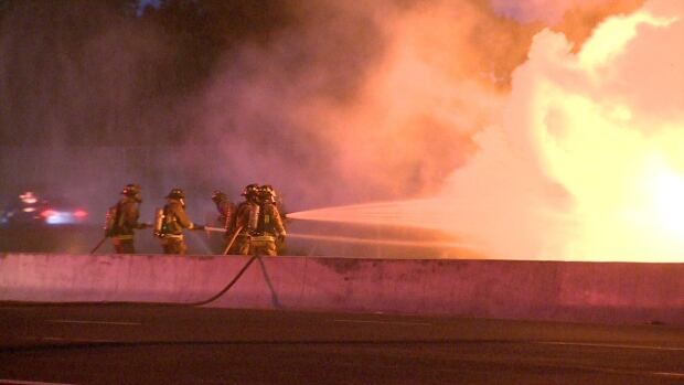 Fatal truck fire on Highway 401