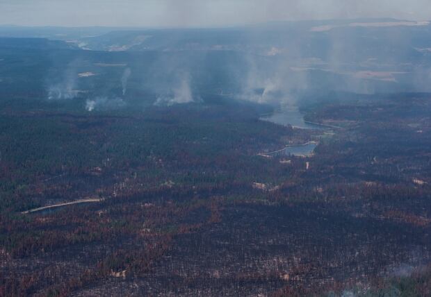 Williams Lake wildfire overhead shot